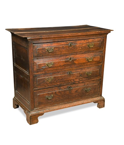 Lot 427 - An oak chest of drawers, early 18th century