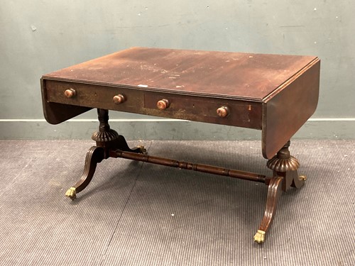 Lot 450 - A 19th century mahogany sofa table, 69 x 111 x...