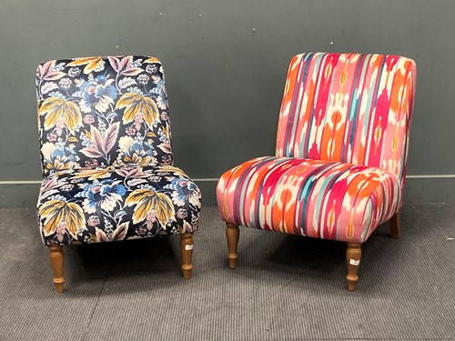 Lot 459 - Two modern bedroom chairs, one with a floral...