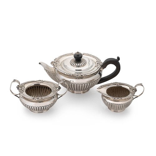 Lot 508 - A late Victorian silver bachelor's three-piece tea set
