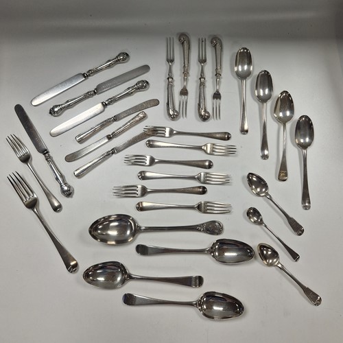 Lot 394 - A collection of assorted silver cutlery and...
