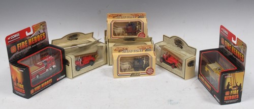 Lot 197 - A collection of model fire engines and related...