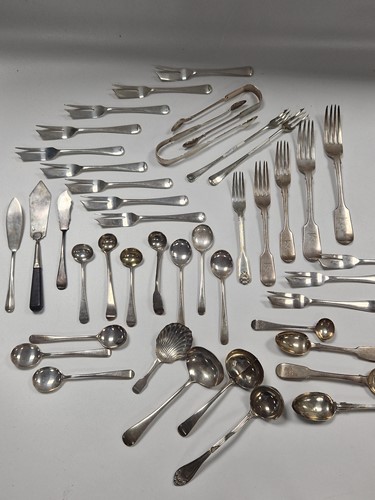 Lot 392 - A collection of assorted silver flatware,...