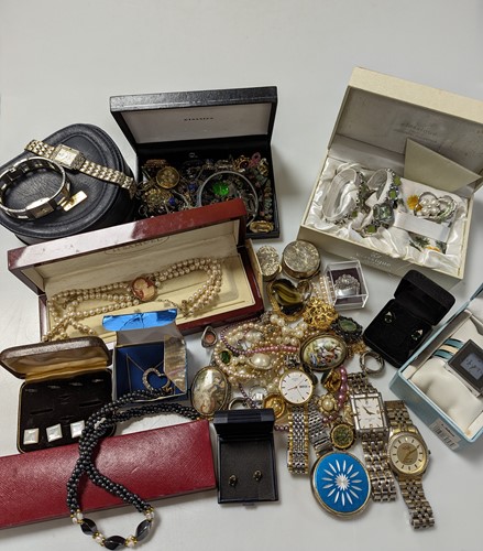Lot 369A - A collection of costume jewellery and watches