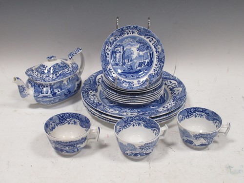 Lot 183 - Spode's Italian blue and white teawares,...