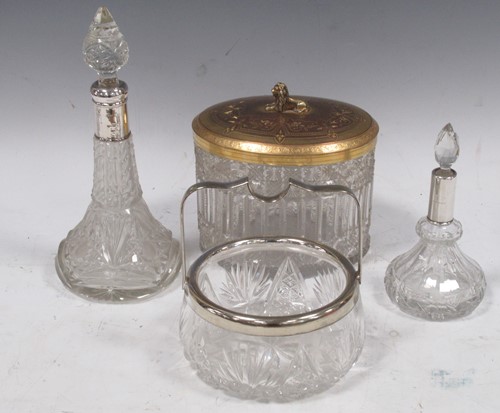 Lot 403 - Two silver-mounted dressing table scent...