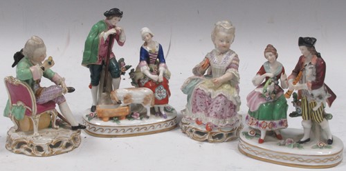 Lot 74 - A pair of 19th century Meissen figures of a...