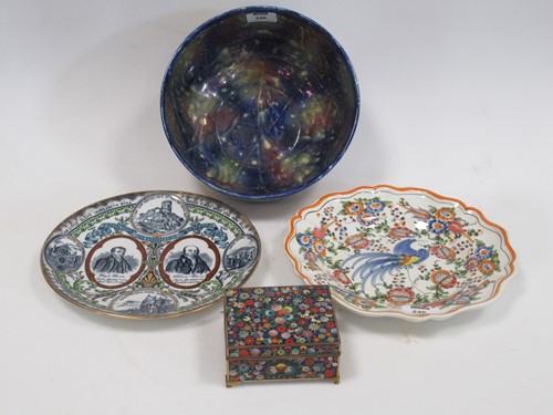 Lot 246 - An early 20th century cloissone floral...
