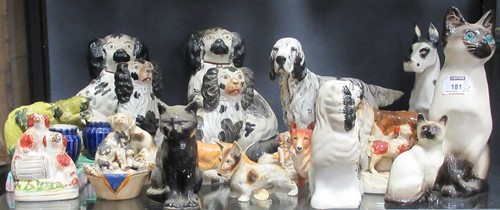 Lot 181 - A quantity of ceramic animals to include two...