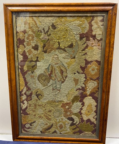 Lot 508 - A pair of Victorian maple-framed woolwork pictures