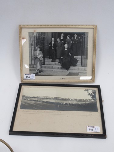 Lot 256 - A framed royalty photograph with King's...
