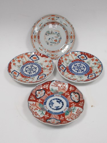 Lot 165 - A pair of Japanese Imari plates; together with...
