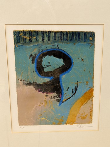 Lot 559 - Three modern abstract pictures to include two...