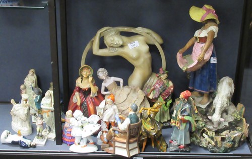 Lot 187 - A large Italian ceramic figure of a lady...