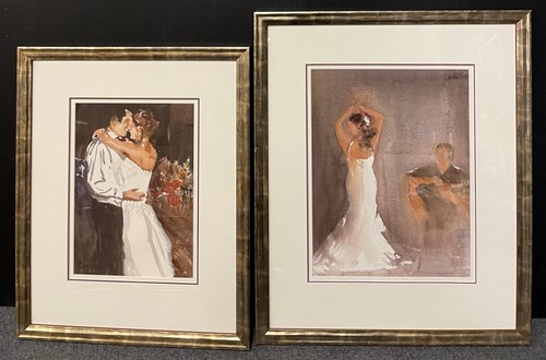 Lot 466 - Two watercolours by Ian McManus of dancing...