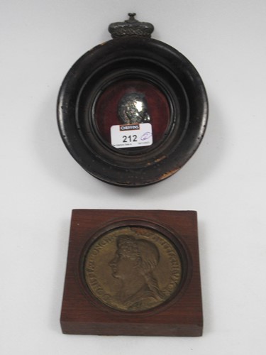 Lot 212 - A silvered relief profile bust of the Duke of...
