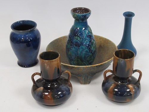 Lot 288 - A Ruskin pottery three-footed bowl with...