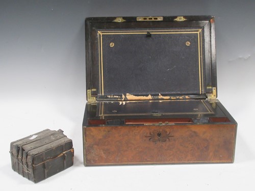 Lot 76 - A Victorian walnut writing slope 17 x 14 x...