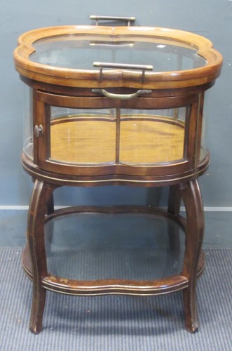 Lot 676 - A French style pale mahogany display table,...