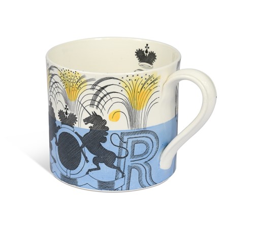 Lot 38 - Eric Ravilious for Wedgwood, a George VI commemorative coronation mug, 1937