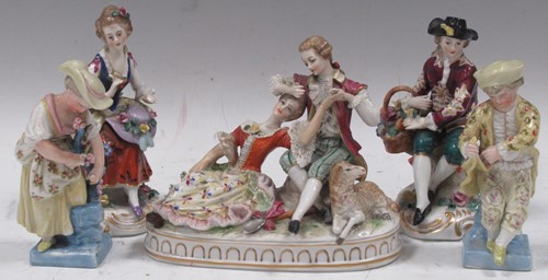 Lot 73 - Three German porcelain figures comprising a...