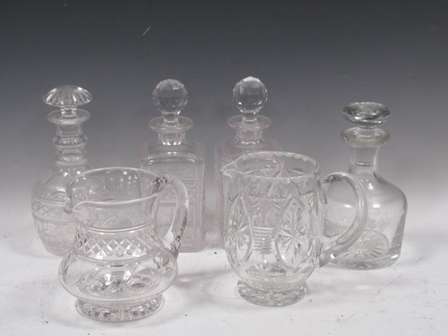 Lot 81 - A collection of cut glass drinking wares,...