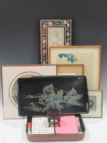 Lot 310 - A modern Mahjong set (cased), a small quantity...