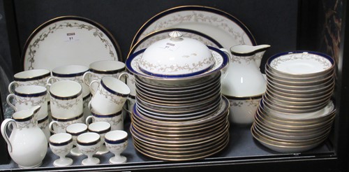 Lot 91 - A Cauldon Ltd breakfast set with blue and gilt...