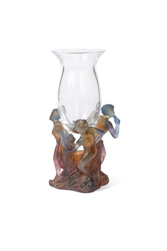 Lot 18 - A Daum crystal pâte de verre figural vase