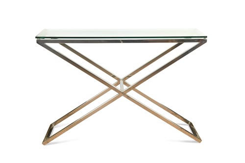 Lot 591 - A glass top console table
