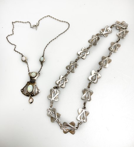 Lot 330 - A Continental silver pendant necklace with...