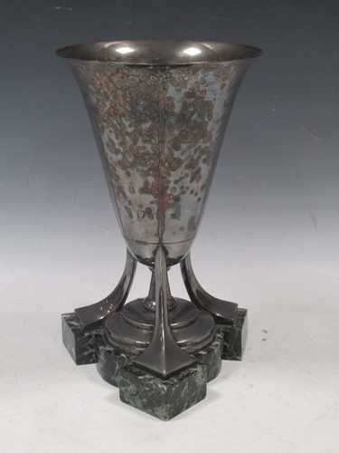 Lot 392 - A Walker & Hall silver spill vase, 30.5cm high;...