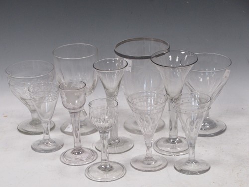 Lot 212 - Eleven 19th century and later drinking glasses,...