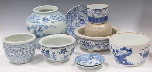 Lot 74 - Nine Asian blue and white porcelain bowls,...