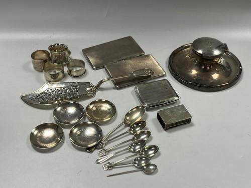 Lot 387 - A quantity of silverware including cigarette...