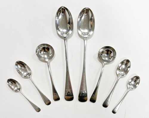 Lot 606 - A 65-piece set of Victorian silver flatware with 2 additions
