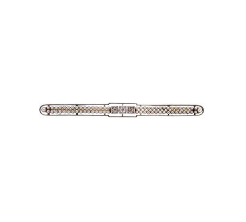 Lot 189 - A diamond and seed pearl bar brooch