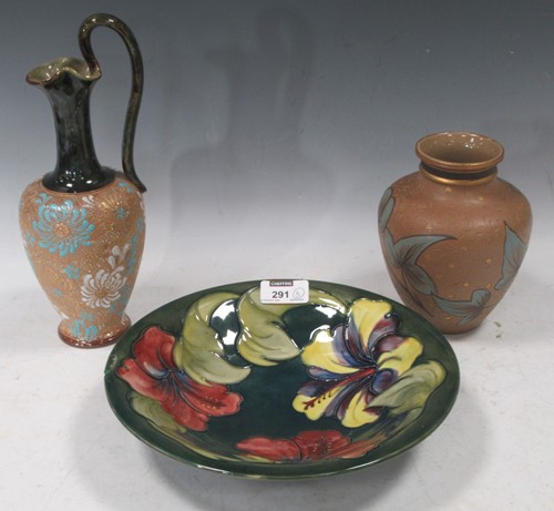 Lot 291 - A Doulton silicon ewer, a similar vase and a...