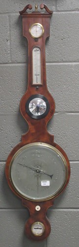 Lot 192 - A 19th century mahogany wheel barometer with...