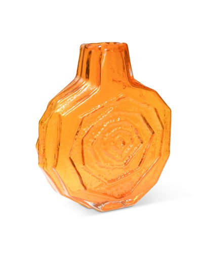 Lot 23 - Geoffrey Baxter for Whitefriars, a large tangerine glass ‘Banjo’ vase