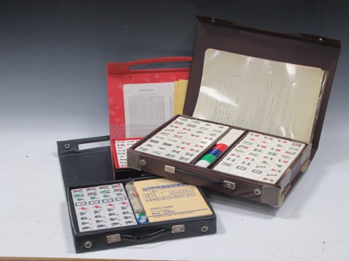 Lot 147 - Three vintage mahjong sets