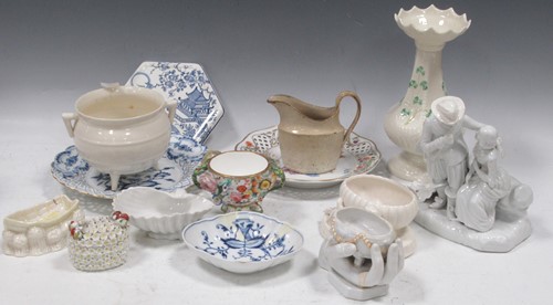 Lot 136 - A collection of Belleek and Meissen items to...