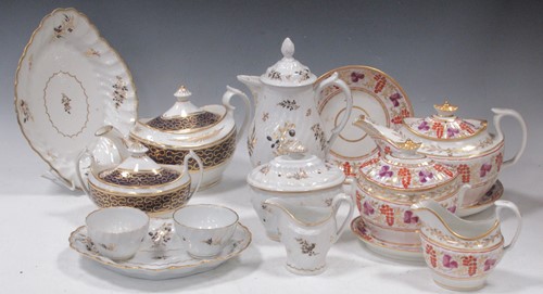 Lot 246 - A group of English porcelain teawares, to...