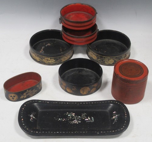 Lot 108 - A pair of 19th century japanned turned wood...