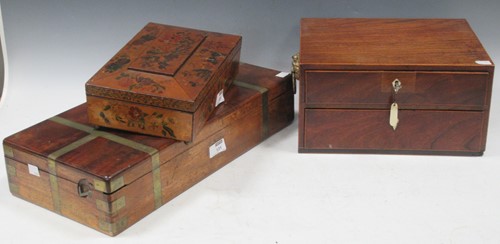 Lot 131 - A late 19th century coffer shaped satinwood...