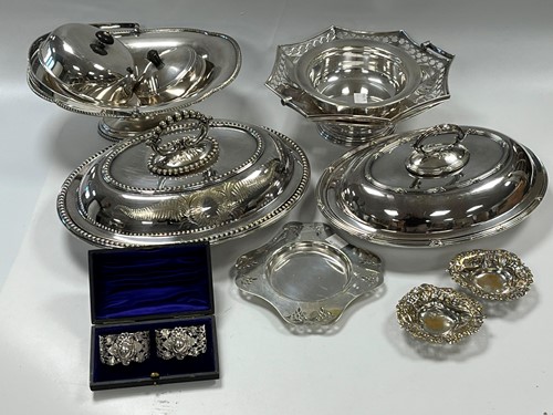 Lot 353 - A collection of silver plated items including...