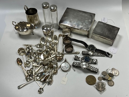 Lot 373 - A continental silver open faced pocket watch,...