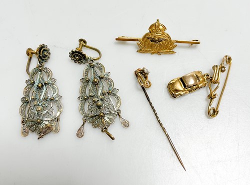 Lot 323 - A stick pin set with an old mine cut diamond,...