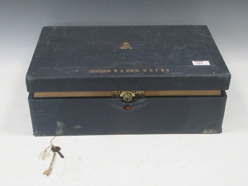 Lot 191 - A George V leatherette ministerial box, the...