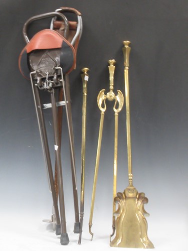 Lot 259 - Box of assembled items to include set 3 brass...